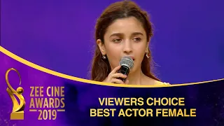 Alia Bhatt for Raazi | Viewers Choice Best Actress | Zee Cine Awards 2019