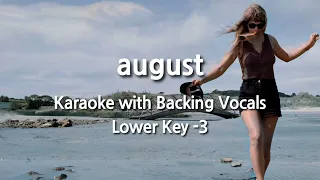 august (Lower Key -3) Karaoke with Backing Vocals