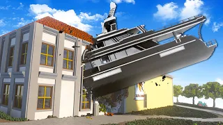 YACHT DESTROYS BUILDING! (Teardown)