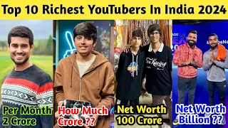 Top 10 Richest Youtubers In India 2024 | Technical Guruji, CarryMinati, Techno Gamerz, Total Gaming