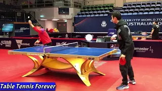 Ma Long and Xu Xin warming up footage in (Australian Open 2019)