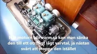 Starting an old two cylinder 1967 veteran Volvo Penta MD2 Diesel