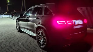 Часть 2. MB GLC 220d 2020! Разгон. Работа фар MULTIBEAM LED и Адаптивного круиза. Интерьер ночью.