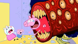 Oh No!!! Peppa Pig meeting With Train Eater ??? | Peppa Pig Funny Animation