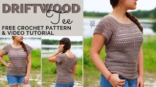 Driftwood Tee - Free Summer Top Crochet Pattern for Beginners | Yay For Yarn