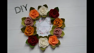 Цветок Розы из фетра - Видео урок для начинающих - DIY crafts: FELT ROSES