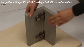 Full Overlay 93 Degree Clip On Soft Close HInge - Hinge Motion Preview