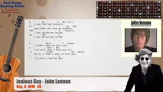 🎸 Jealous Guy - John Lennon Guitar Backing Track with chords and lyrics