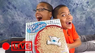 Yeti in My Spaghetti Challenge!!! Plastic Food Challenge!