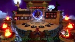 How to easily get 99 lives on Crash Bandicoot: Warped (A Stitch in Time saves 99 trophy)