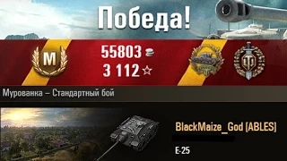 Е-25 Медаль Героев Расейняя. Мурованка -- Стандартный бой. (WOT 0.9.1 Full HD)