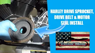 Harley Davidson Drive Gear Pulley, Drive Belt Install & Motor Shaft Seal Replacement- Part 7 of 10