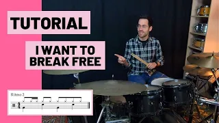 Cómo tocar I WANT TO BREAK FREE en BATERÍA - Queen (TUTORIAL Español)