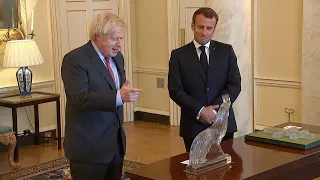 Boris Johnson welcomes Emmanuel Macron to Downing Street