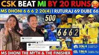 CSK beat MI😱| Dhoni 20*(4) & 6,6,6 Hatrick of Sixes vs Pandya. The Myth & Mahi..!