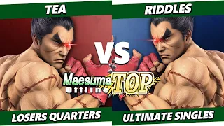 Maesuma TOP 12 Top 8 - Tea (Kazuya) Vs. Riddles (Kazuya) Smash Ultimate - SSBU