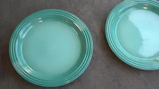 LE CREUSET Dinner Plates Caribbean Unboxing and Comparison to old size