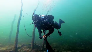 Scuba Diving Silverwood Lake California! Huge Fish, Anchors, and a Frozen Duck!