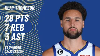 Klay Thompson vs Oklahoma City Thunder | Jan 30, 2023