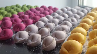 Цветные пельмени с натуральными красителями🍀самый лучший рецепт теста для пельменей🍀 Dumplings