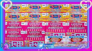 £62 Of National Lottery Scratch Cards . 3 in 1. Triple Cashword. Coffee Break. #scratchcards #live