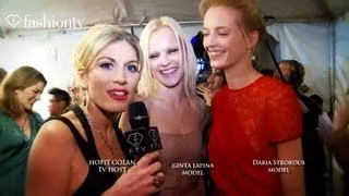 Models Karolina Kurkova, Daria Strokous, Ginta Lapina: Exclusive Interviews - amfAR NYFW | FashionTV