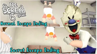 Ice Scream 6 Normal Escape Ending Vs Secret Escape Ending