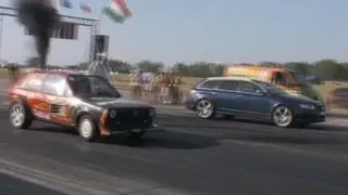 Audi RS6 600 HP Vs. VW Polo TDI Drag Race