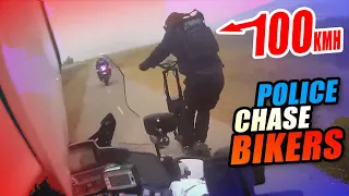 COPS VS BIKERS - Police Chase Motorcycles | Modern Electric Scooter Run 2023