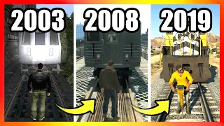 Getting RUN OVER by TRAINS in GTA Games (1997-2019)