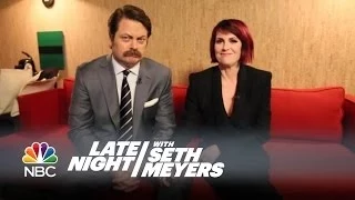 Nick Offerman & Megan Mullally Answer Your Relationship Questions - Late Night with Seth Meyers