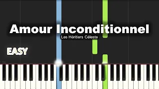 Les Héritiers Céleste - Amour inconditionnel | EASY PIANO TUTORIAL BY Extreme Midi