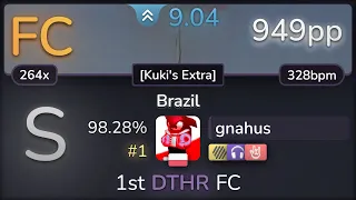 9.0⭐ gnahus | Wire - Brazil [Kuki's Extra] +HDNCHR 98.28% (#1 949pp FC) - osu!