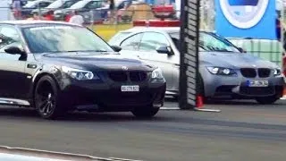 BMW M5 E60 vs BMW M3 E92 Drag Race Viertelmeile Rennen Acceleration Syndikat Asphaltfieber 2013