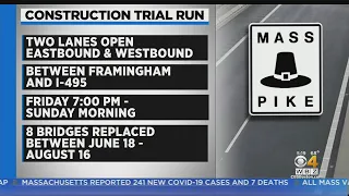 Construction Trial Run On Mass Pike Will Close Lanes This Weekend