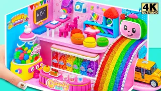 Build Cute CoComelon Miniature School, Candy Canteen, Rainbow Slide, Bus - DIY Miniature Clay House