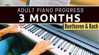 Piano Progress - 3 Months as Adult Beginner (55 Hours Learning) - Beethoven & Bach | Bruno Morais