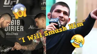 Khabib Nurmagomedov Mocks Dustin Poirier In Press Conference Abu Dhabi | UFC 242