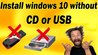 How to Install Windows 10 without USB Pen drive or DVD