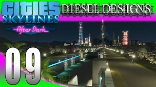 Cities Skylines: After Dark: S8E9: Neon Canals & Central Park! (City Building Series 60fps)