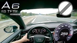 Audi A6 Avant 55 TFSI 340PS TOP SPEED GERMAN AUTOBAHN POV DRIVE 259kmh