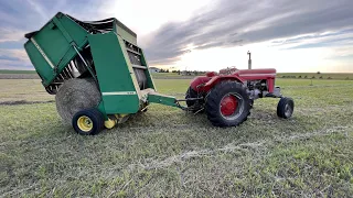 Hay Season 2023 - Vintage Massey Ferguson Fleet of 135 and Super 90 put up 15 Acres - Ride Along