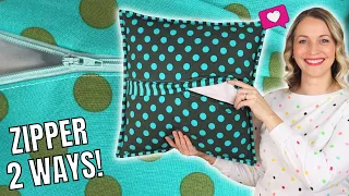 How to sew a Zipper into a Pillow Back // Great for Quilted Pillow Covers!