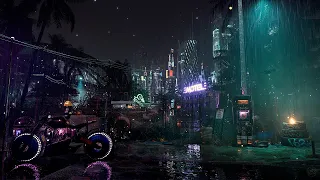 Rainy Night in Cyberpunk 2077 🌃🌧 Rain Sounds for Relaxation & Sleep | Immersive Ambience 4K