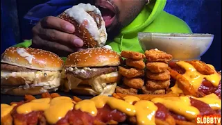 ⚠️EXTREMELY MESSY🤤MCDONALDS BIG MAC X3, CHICKEN NUGGETS, SLOPPY JOE CHEESE FRIES WITH ALFREDO SAUCE