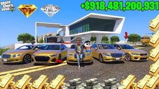 Franklin Very Poor Life To Billionaire Life ll Shinchan chop Earn $1000,000,000 IN GTA5