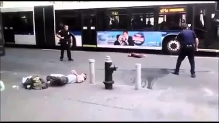 Un policier tire sur un chien