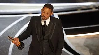 Emotional Will Smith wins Best Actor just moments after punching Chris Rock