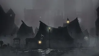 Dark Medieval Town - Foggy night in the old town - ASMR Ambience