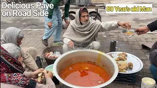 OLD MAN SELLING CHEAPEST SIRI PAYE ON ROAD SIDE | 50 YEARS OLD | STREET FOOD LAHORE | NASHTA POINT